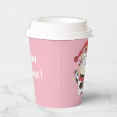 Cartoon Koe met kerstlampjes Papieren Bekers (Rechts)