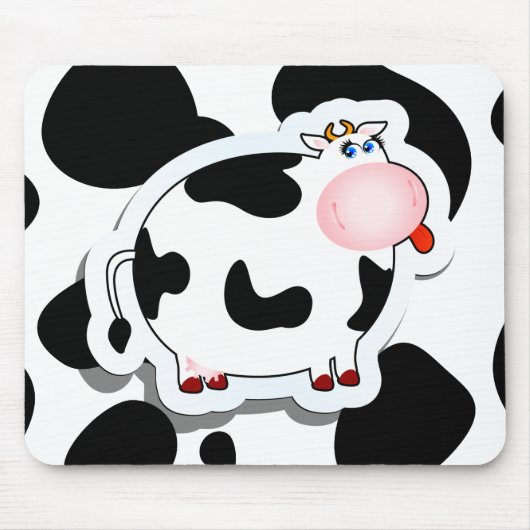Cartoon koe mousepad muismat (Voorkant)