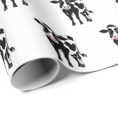 Cartoon Koe op wit Cadeaupapier (Rol Hoek)