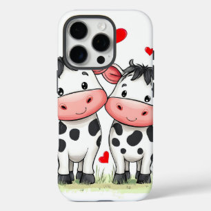 Cartoon Koe paar liefde iPhone 16 Pro Hoesje