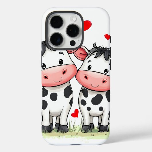 Cartoon Koe paar liefde Case-Mate iPhone Case (Achterkant)