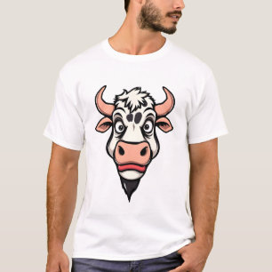 Cartoon Koe Print Design T-shirt