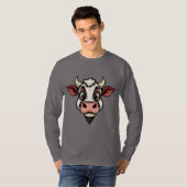 Cartoon Koe Print Design T-shirt (Voorkant volledig)