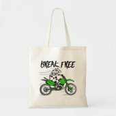 Cartoon koe rijden op een motor tote bag (Voorkant)