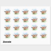 Cartoon Koe Ronde Sticker (Vel)