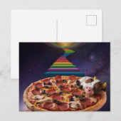 Cartoon Koe Slapen op een pizza Briefkaart (Voorkant / Achterkant)