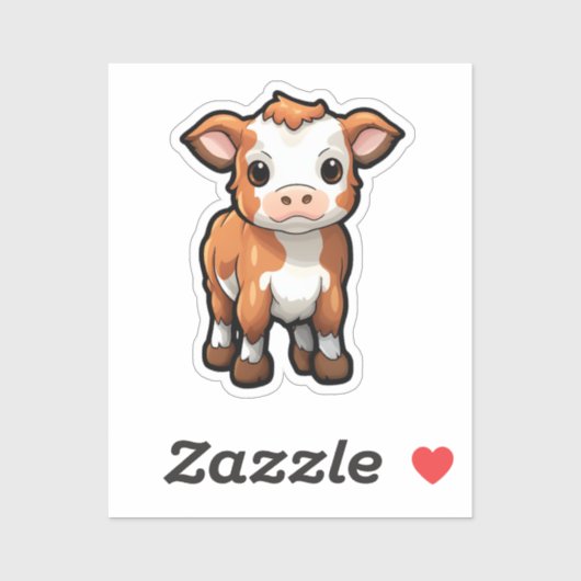 Cartoon koe sticker (Vel)