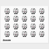 Cartoon Koe Sticker (Rond) (Vel)