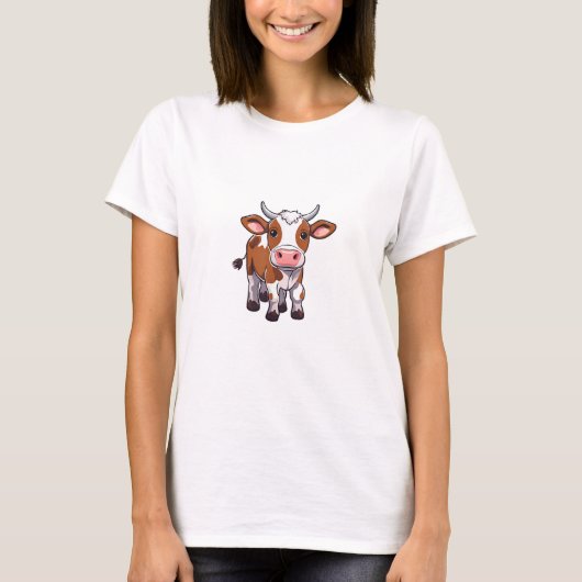 Cartoon Koe T-shirt (Voorkant)