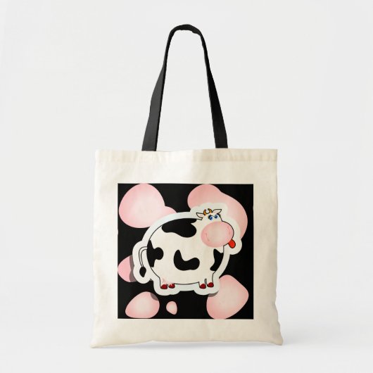 Cartoon koe, zak tote bag (Voorkant)