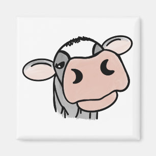 cartoon koe zwart wit roze kus grijs boerderij die magneet