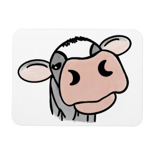 cartoon koe zwart wit roze kus grijs boerderij die magneet