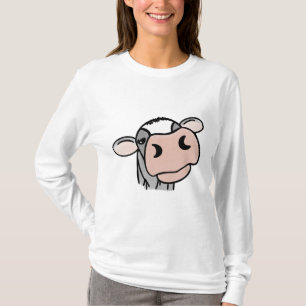 cartoon koe zwart wit roze kus grijs boerderij die t-shirt
