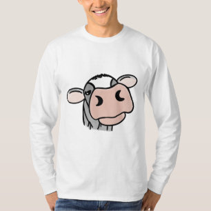 cartoon koe zwart wit roze kus grijs boerderij die t-shirt