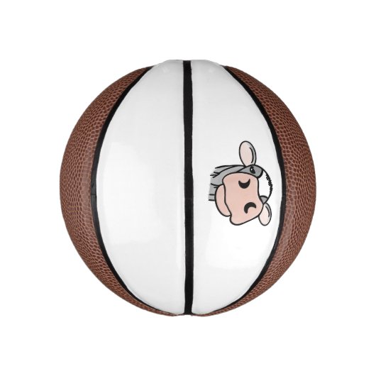 cartoon koe zwart wit roze zoen grijs boerderij basketbal (Verticaal)