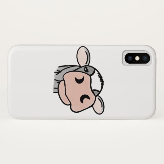 cartoon koe zwart wit roze zoen grijs boerderij Case-Mate iPhone case (Achterkant (horizontaal))