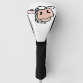 cartoon koe zwart wit roze zoen grijs boerderij golfheadcover (Voorkant)