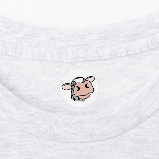 cartoon koe zwart wit roze zoen grijs boerderij labels (Aangebracht)