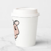 cartoon koe zwart wit roze zoen grijs boerderij papieren bekers (Links)