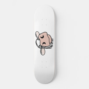 cartoon koe zwart wit roze zoen grijs boerderij persoonlijk skateboard