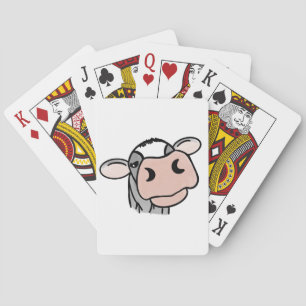 cartoon koe zwart wit roze zoen grijs boerderij pokerkaarten