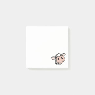 cartoon koe zwart wit roze zoen grijs boerderij post-it® notes