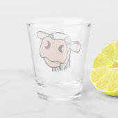 cartoon koe zwart wit roze zoen grijs boerderij shot glas (Achterkant)
