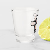 cartoon koe zwart wit roze zoen grijs boerderij shot glas (Links)