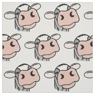 cartoon koe zwart wit roze zoen grijs boerderij stof