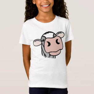 cartoon koe zwart wit roze zoen grijs boerderij t-shirt