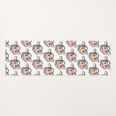 cartoon koe zwart wit roze zoen grijs boerderij yogamat (Voorkant (horizontaal))