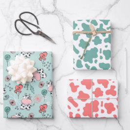 Cartoon Koeien en Koe afdrukken Inpakpapier Vel