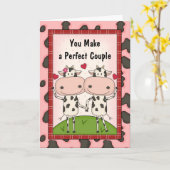 Cartoon Koeien Jubileum Gefeliciteerd Kaart (Gele Bloem)