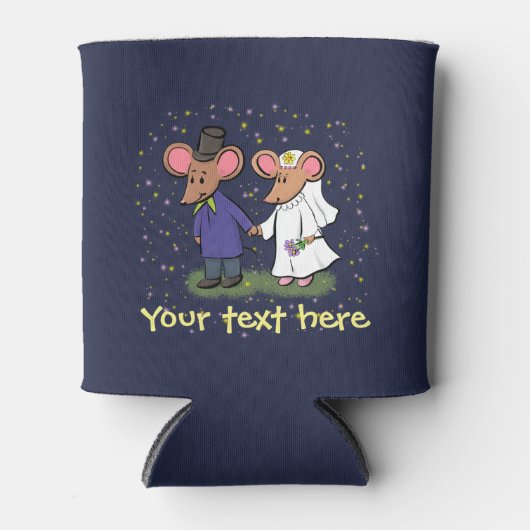 Cartoon koelbox voor cute mouse bruiloft blikjeskoeler (Voorkant)