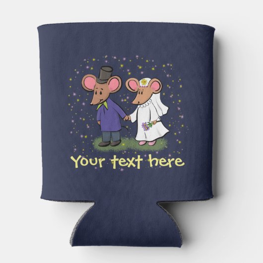 Cartoon koelbox voor cute mouse bruiloft blikjeskoeler (Achterkant)