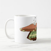 Cartoon koffer vol met geldbundels koffiemok (Links)