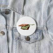 Cartoon koffer vol met geldbundels ronde button 7,6 cm (In situ)