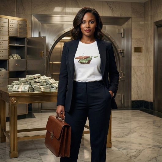 Cartoon koffer vol met geldbundels t-shirt