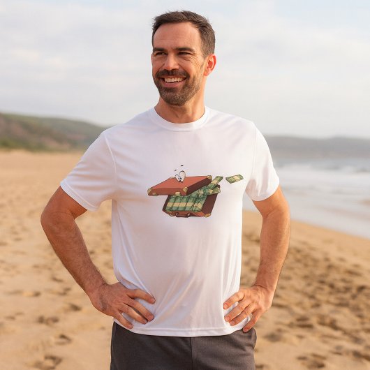 Cartoon koffer vol met geldbundels t-shirt