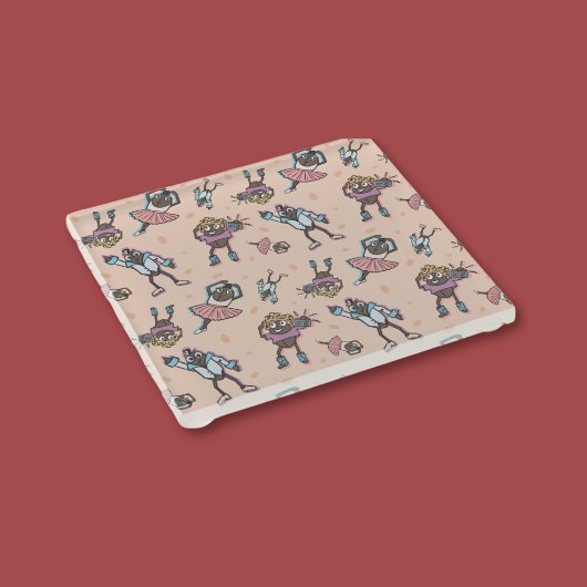 Cartoon koffieboon dansfeest glazen onderzetter