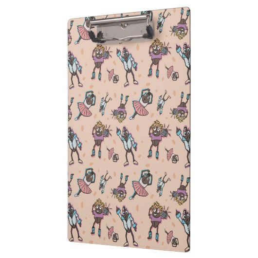 Cartoon koffieboon dansfeest klembord (Links)