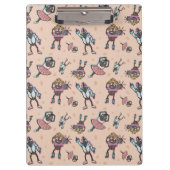 Cartoon koffieboon dansfeest klembord (Voorkant)