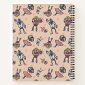 Cartoon koffieboon dansfeest notitieboek (Achterkant)