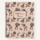 Cartoon koffieboon dansfeest notitieboek (Voorkant)