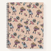 Cartoon koffieboon dansfeest notitieboek (Voorkant)