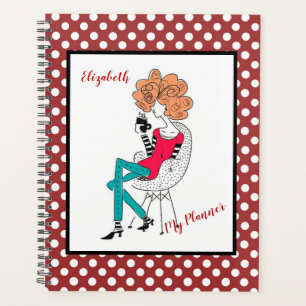 Cartoon koffiedrinker planner