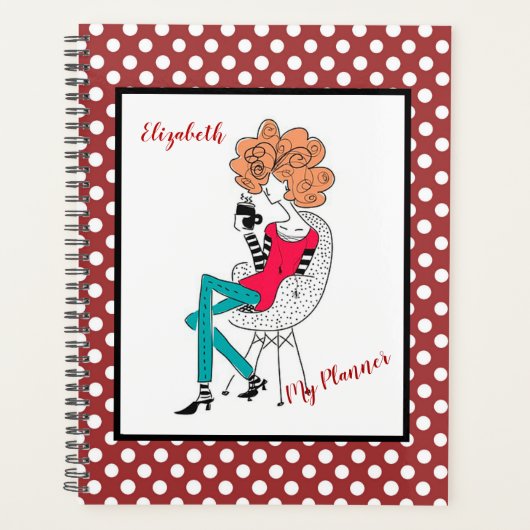 Cartoon koffiedrinker planner (Voorkant)