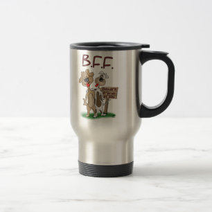 Cartoon Koffiehandschoenen: Beste vrienden Forever Reisbeker