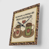 Cartoon Koffieklok Vierkante Klok (Hoek)