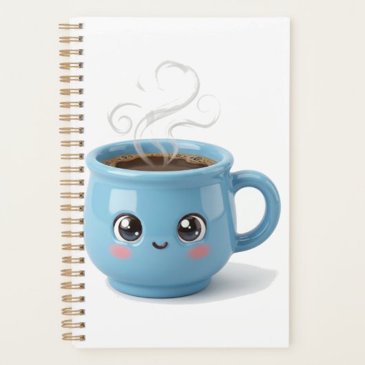 Cartoon koffiekop met ogen planner (Voorkant)